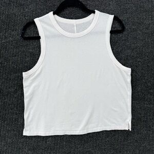 Lululemon Classic-Fit Cotton-Blend Tank Top White W1DGZS Size 10